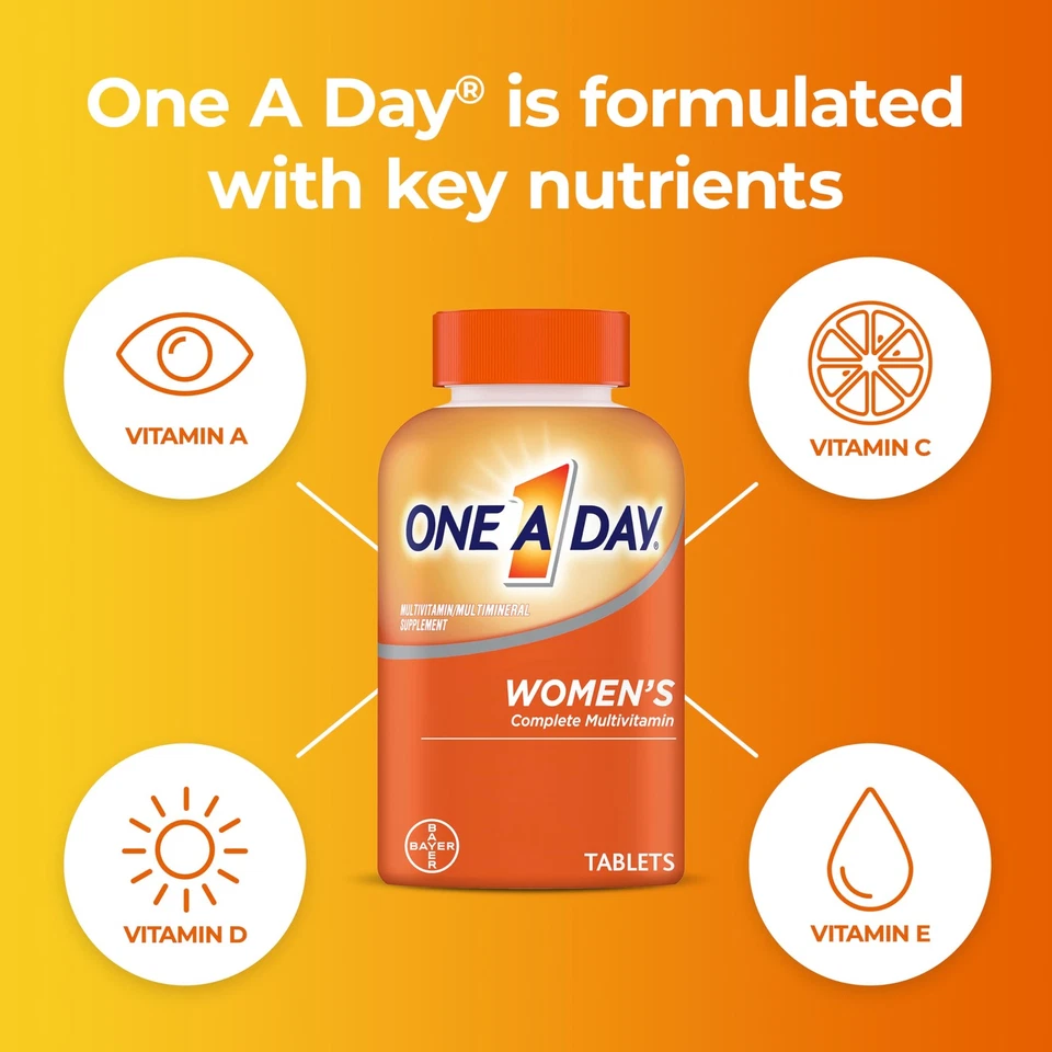 One A Day Women’s Multivitamin with Vitamin A C D E and all 8 B vitamins Calc... - Image 3 of 4