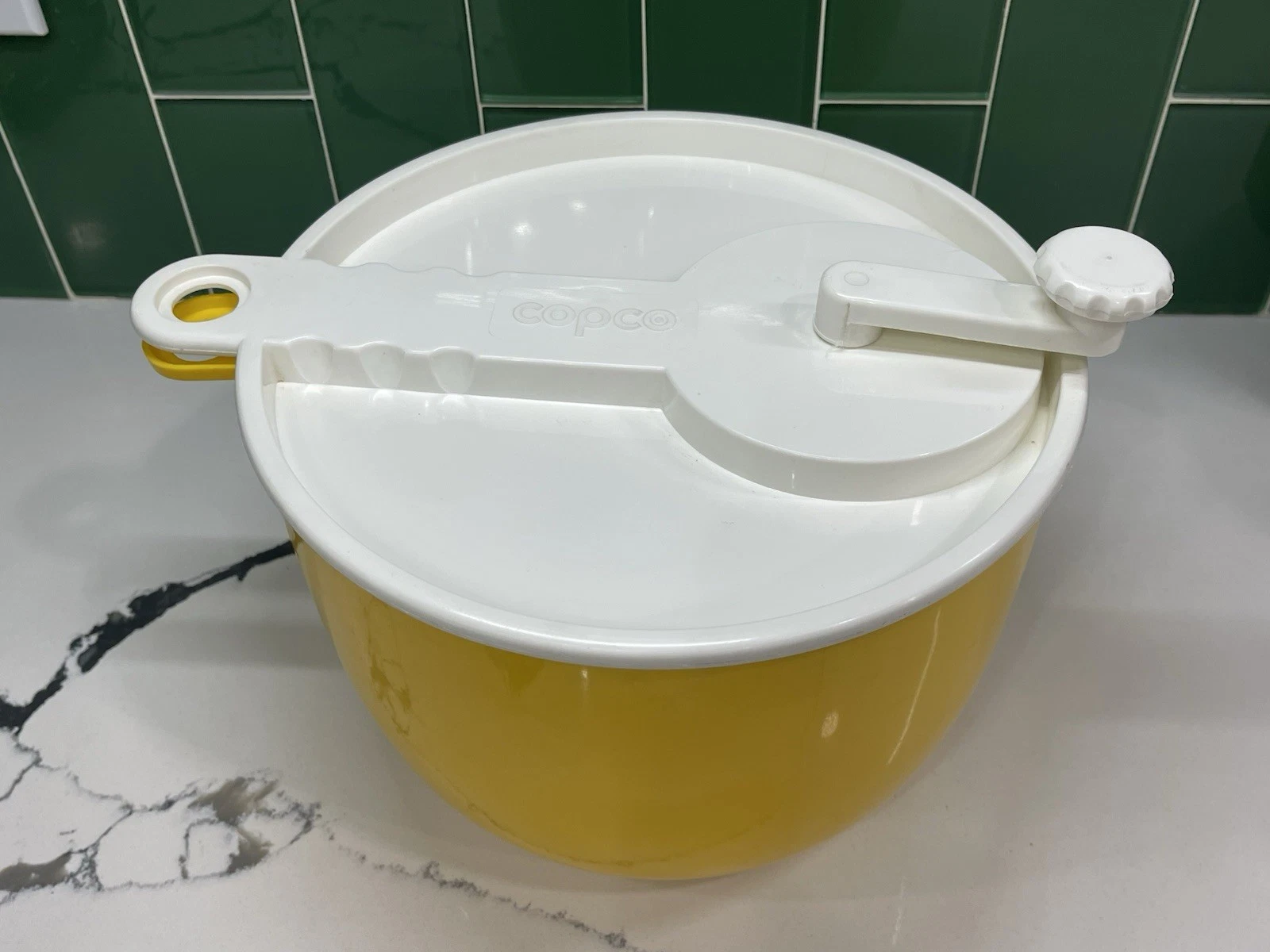 Vintage Copco Large White Salad Spinner White Lid Sam Lebowitz Design #604 USA