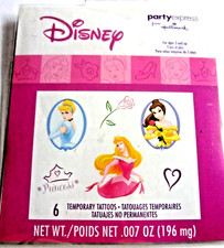 Disney Princess Aurora, Cinderella Belle Temporary Tattoos Set of 6