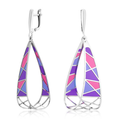 Earrings Silver Earrings Women Earrings Earrings Silver with Enamel Brand Jewellery