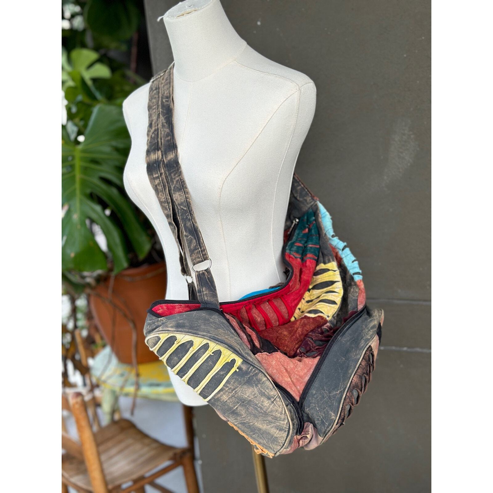 Hobo Patch Cutting Crossbody Backpack Rucksack Ou… - image 3