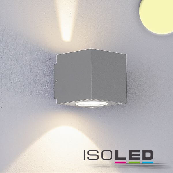 Isoled Led Wandleuchte Up&Down 2X3W Cree, IP54, Silbergrau, Warmweiß-image