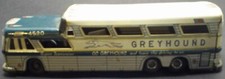 VINTAGE 1960s UNBRANDED TIN LITHO GREYHOUND 4520 EXPRESS BUS 7  FRICTION JAPAN