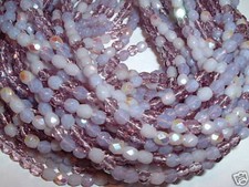 AL797 CZECH 4mm Fire Polished Glass Beads-PURPLE MIX-50