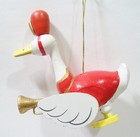 Ducks Decoy Goose Geese Horn Player Toy Wheels Wooden Wood Carved Vntg Ornaments — photo 9