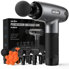 SEJOY Massage Gun Deep Tissue Handheld Muscle Massager for Pain Relief 10 Heads