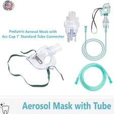 Pediatric Aerosol Mask 1/Pc with 6cc Cup 7' Standard Tube Connector Replacement
