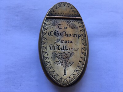 C1860s VINTAGE MESSING SCHNUPFTABAKDOSE TO T.H.CHAMP FROM WILL WITH FLORAL DECOR