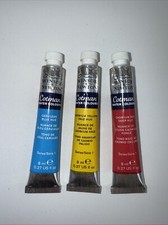 Combo Lot Of 3 Winsor Newton Cotman Water Colours, 8ml, Red, Yellow, Blue