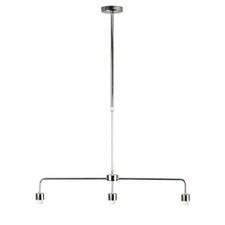3 Way Polished Chrome Rise & Fall Suspended Over Table Ceiling Light Fitting 
