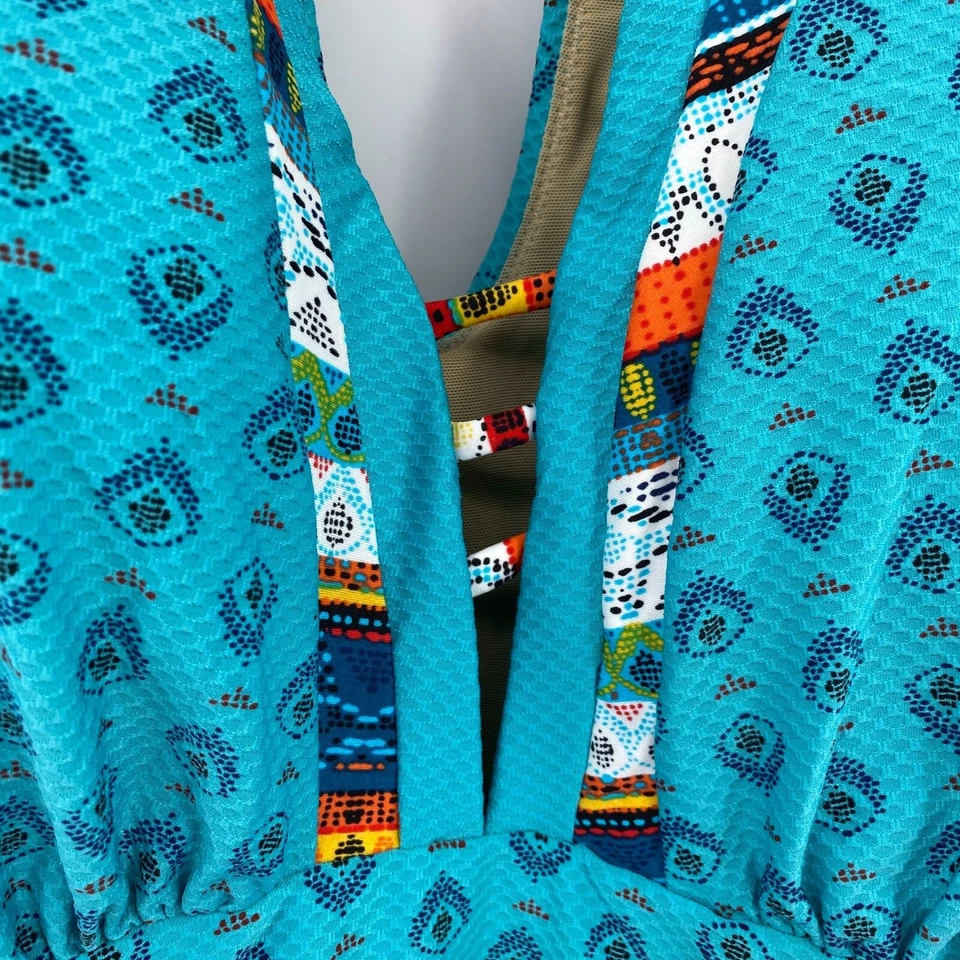 Traje de baño Lane Bryant Cacique de una pieza talla 44DD con aros boho crucero Foto 3 de 4