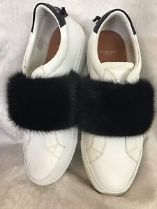 Black Mink Fur White Leather 39 