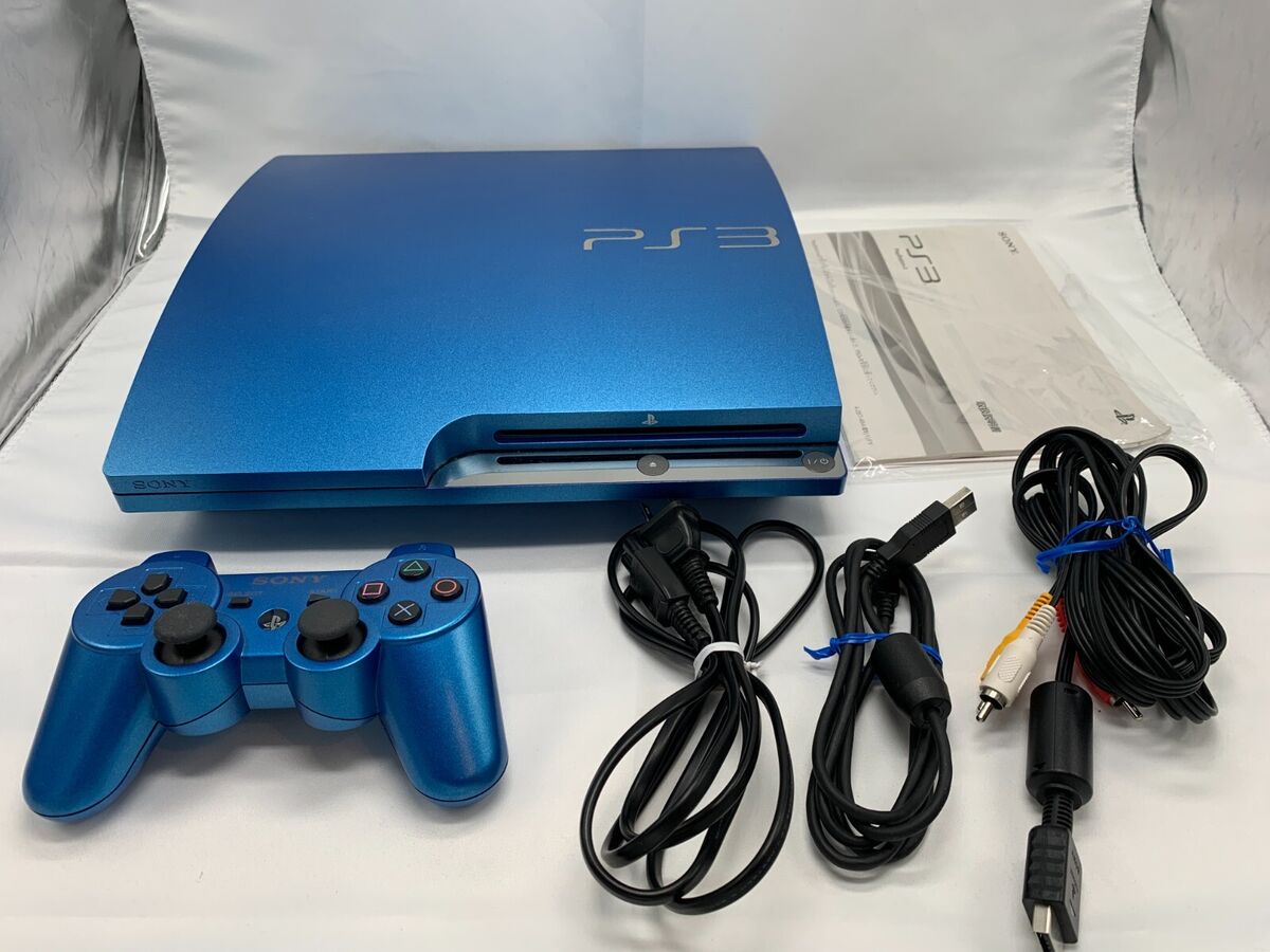 SONY PS3 PlayStation 3 320GB CECH-3000BSB Splash Blue Game Console  Controller