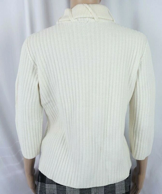 Pullover Barneys New York Taste Luxury Humor Crema 100% Lana Tejido Talla Pequeña Foto 3 de 4