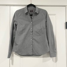 UnTUCKit Men's Grey Long Sleeve Button Down with Small Detail Cotton Size 4