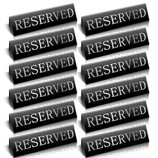Black Metal Reserved Table Tent Signs Double Sided Wedding 5.91x3.15" 12pcs