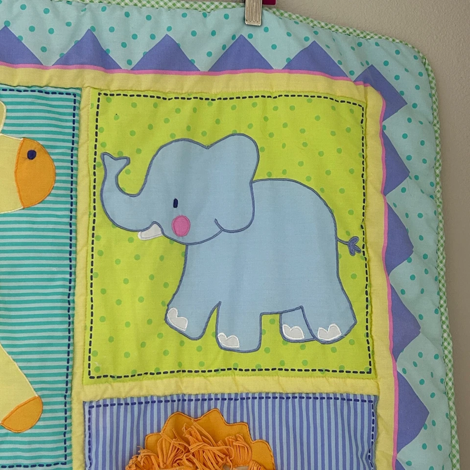 Детское одеяло-одеяло для кроватки Small Wonders с юбкой сафари зоопарк животные 42x30 дюймов - Изображение 4 из 4