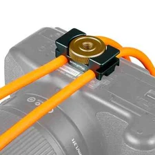 Camera Cable Clamp w/Arca Swiss Mini Tether for DSLR Tripod Ball Head QR Plate
