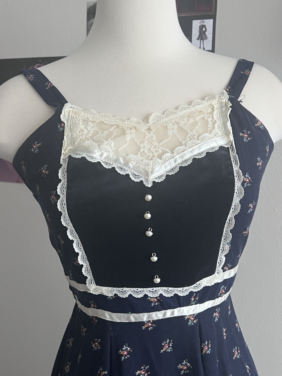 vintage gunne sax dress Blue Floral - Gem
