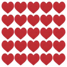 Felt Heart Shape Heart Pom Pom Valentine's Day Hearts Craft 3.94Inch x 3.94In...