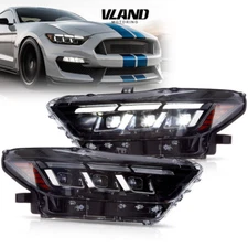 VLAND LED Headlights For 2015-2017 Ford Mustang HID/Xenon Animation&Sequential