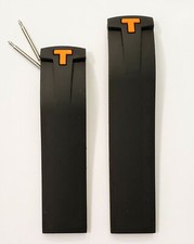 Original Tissot PRS 330 T036417A Black Rubber Watch Band Strap with Orange T