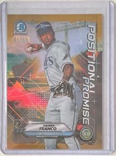 WANDER FRANCO 2021 BOWMAN CHROME POSITIONAL PROMISE GOLD REFRACTOR #D 45/50