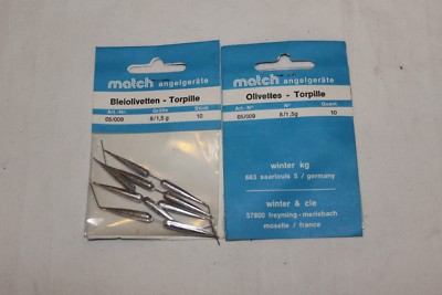 2pak-1,5g-TORPILLE-BLEIOLIVETTES- OLIVENBLEI-DURCHLAUFBLEI-MADE IN FRANCE
