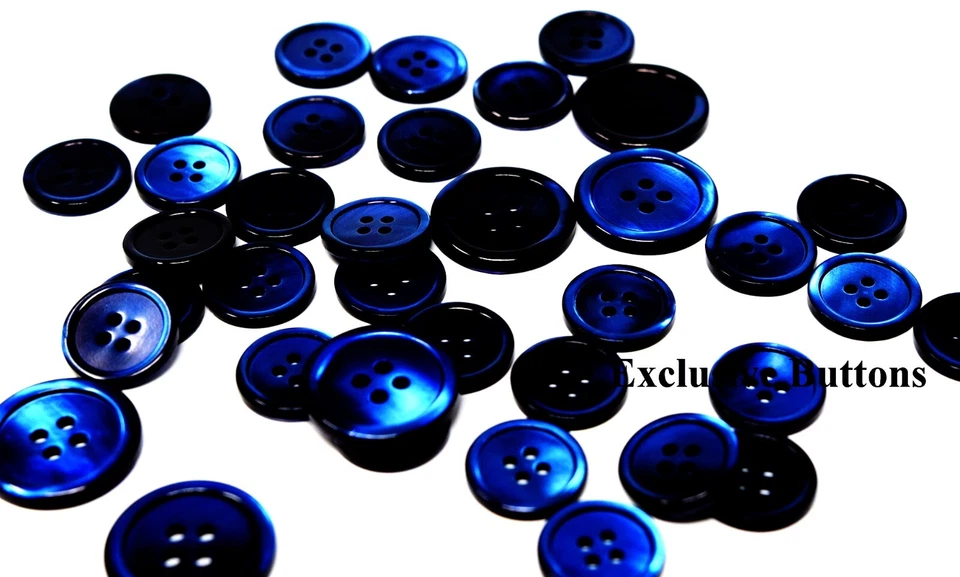 Dark Navy Mother Of Pearl Buttons Set (MOP) For Suit, Blazer, or Sportcoat - Image 2 of 2