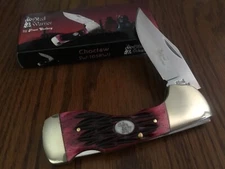 Steel Warrior Folding Lockback Pocket Knife Red Jig Bone SW-105RWJ