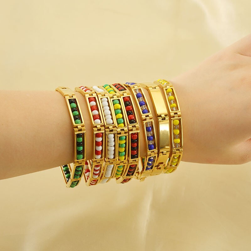 Stainless Steel Orula Protection Bracelet - Green & Yellow Beads, Unisex Good Luck Amulet For Men & Women - View #6