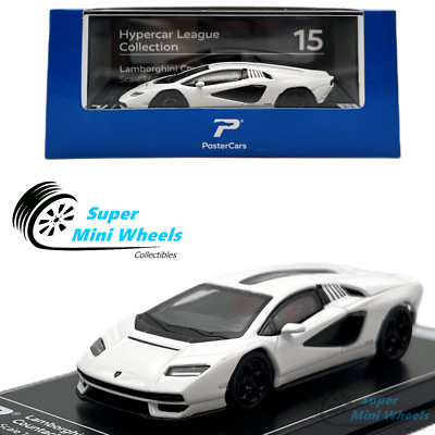 PosterCars 1:64 Lamborghini Countach LPI 800-4 White Hypercar