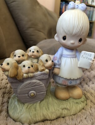 Precious Moments “God Loveth A Cheerful Giver (Free Puppies