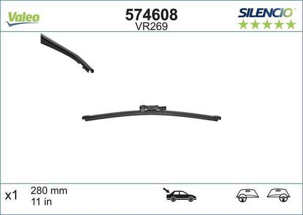 Valeo 574608 Wischblatt Hinten FüR Bmw Infiniti MERCEDES-BENZ Mini-image
