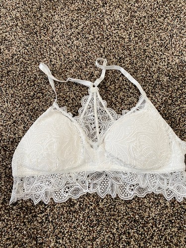 nicole miller white bralette lace medium wireless