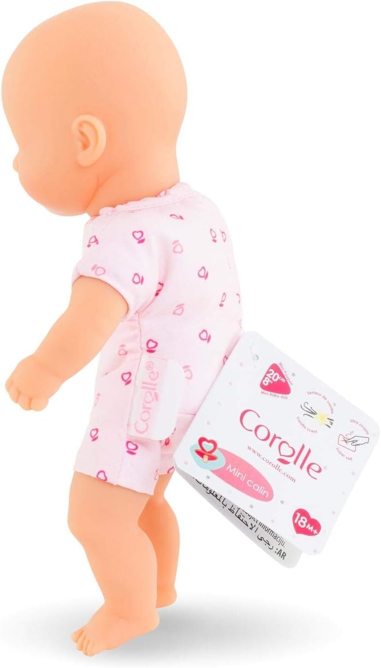 Corolle - Mini Calin Pink - 8" Soft-Body Baby Doll Vanilla Scent 18 months+