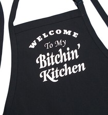 Welcome To My Bitchin' Kitchen Funny Chef Apron, Adjustable With Two Pockets