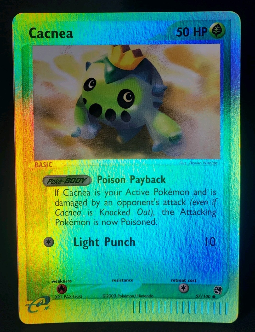 Pokemon TCG Cacnea 57/100 Sandstorm EX Reverse Holo Near Mint