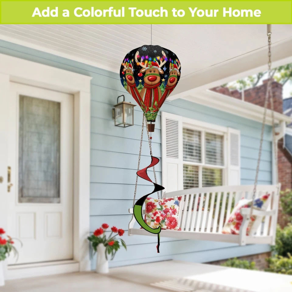 Briarwood Lane Festive Reindeer Hot Air Balloon Spinner - Image 4 of 4
