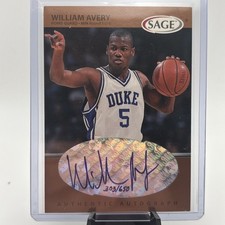 William Avery Duke Blue Devils Basketball Sage autograph Rookie card Auto /650