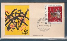 CFA Réunion  enveloppe tableau Mathieu hommage a  Fouquet  974 Saint  Denis 1974