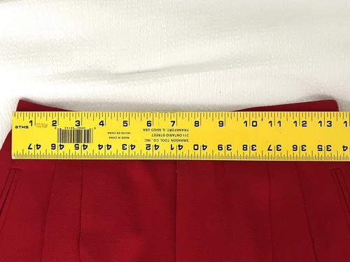 Pantalone donna vintage taglia 10 100% lana rosso vita alta plissettato foderato usato in ottime condizioni - Foto 6 di 12