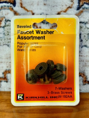 #ad KirkHill Beveled Faucet Washer Assortment Popular Sizes Hot or Cold W 192AA $2.00