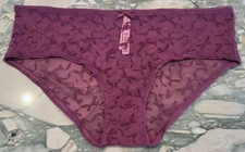 NEW Victoria Secret Mesh Velvet Flocked Bows Hiphugger - Very Berry - XL or XXL