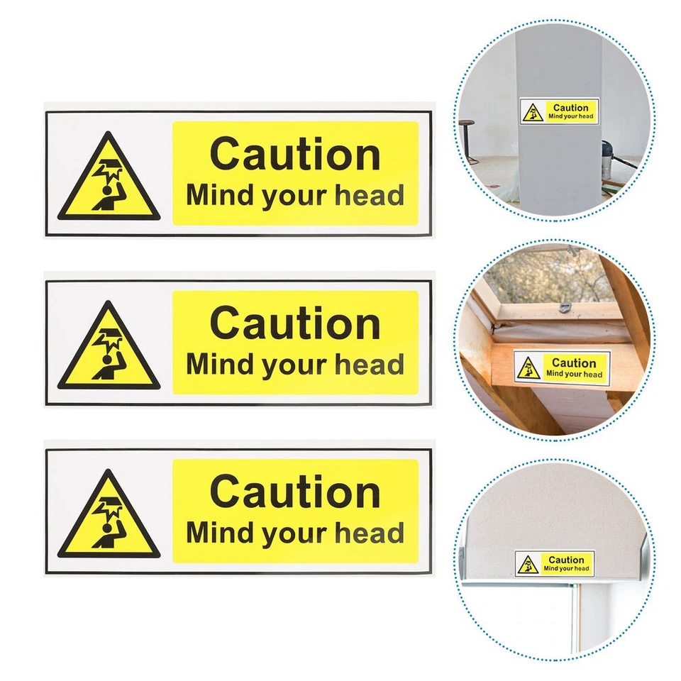 3 Pcs Please Mind The Step Sign Car Warning Stickers Low Overhead - Image 1 of 4