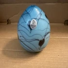 FENTON ART GLASS HANGING HEARTS DAVE FETTY EGG PAPERWEIGHT ~ BLUE (Box5)