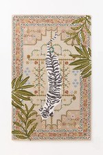 Hand-Tufted Wool Rug Anthropologie Neutral Wool Bengal Tiger Print Area Rug