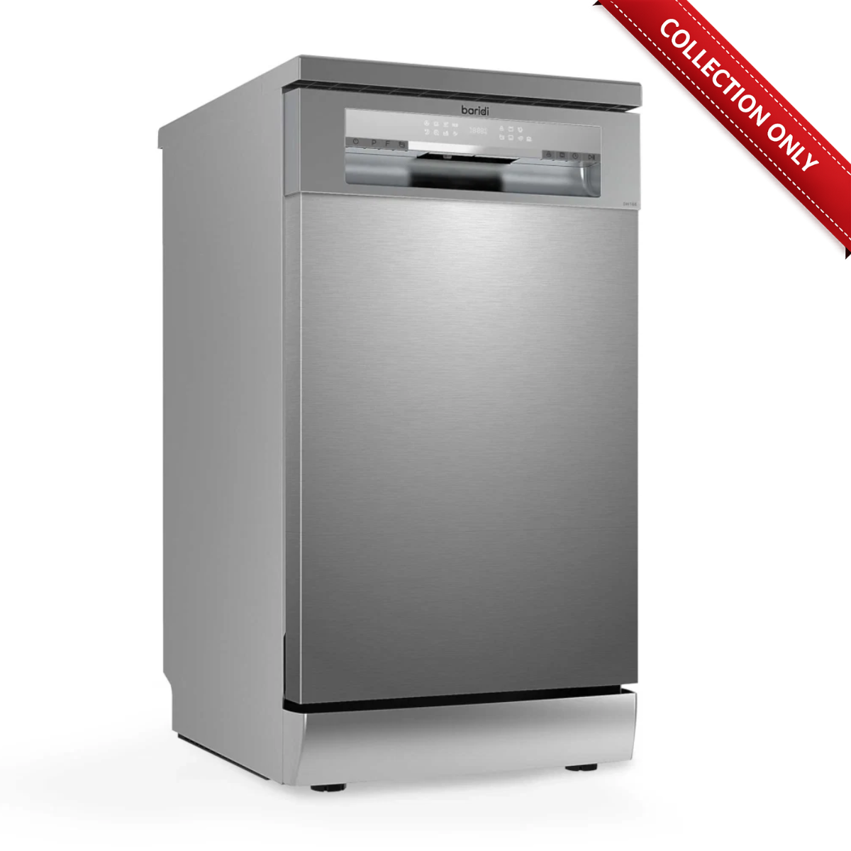 Slimline Freestanding Dishwasher, 10 Place Settings, 8 Programs Baridi DH166 B
