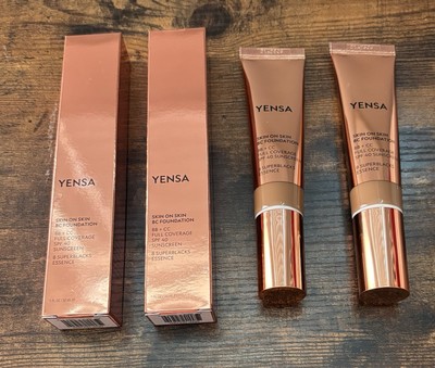 2x Yensa Beauty Skin on Skin BC Foundation Deep Cool 1 fl oz 32ml NIB 3/25