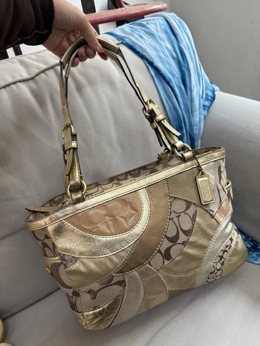 Coach Patchwork Canvas Exterior Large Bags & Handbags for Women
